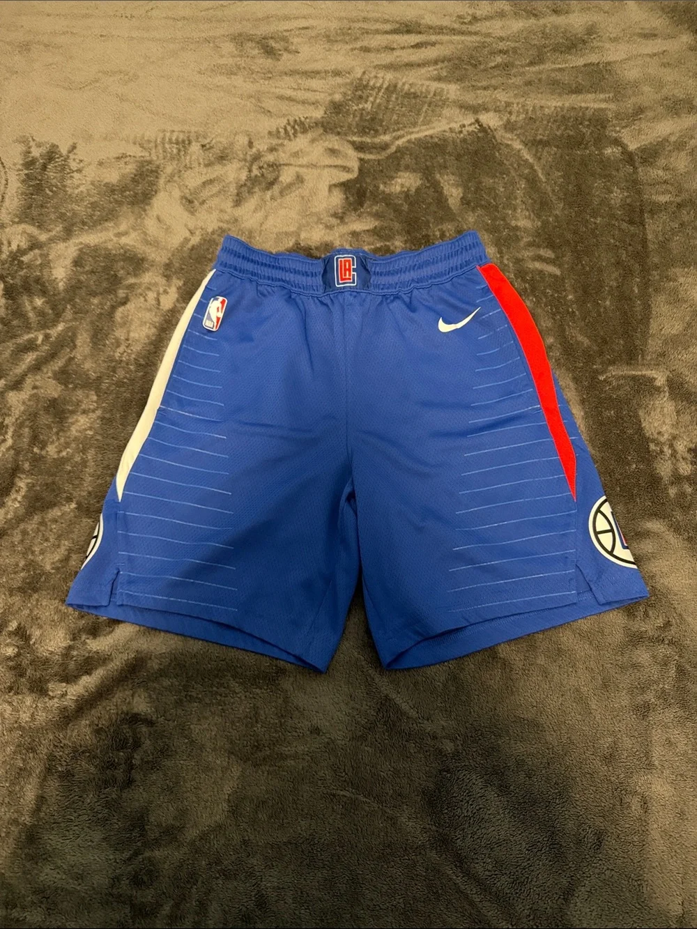 Nike NBA Royal Blue Los Angeles Clippers Basketball Shorts with Red & White Trim